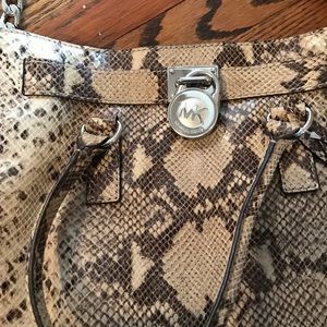 Michael Kors Embossed Python Leather Shoulder Bag